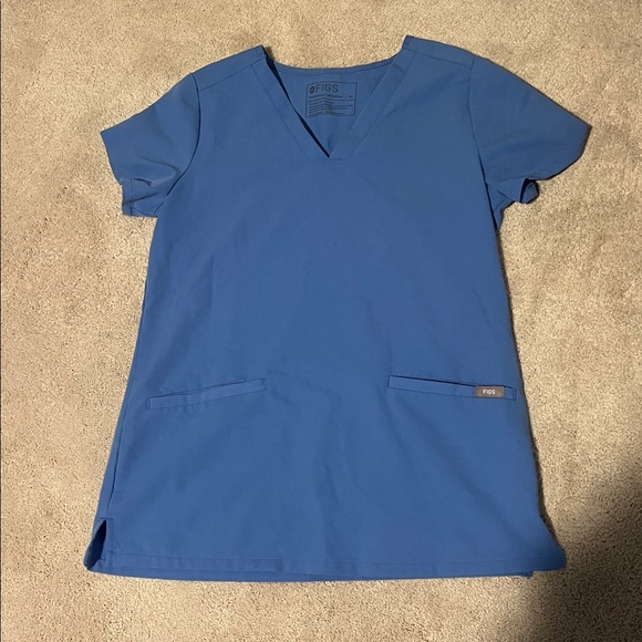 Figs Tops - Size XS Figs Ceil Blue two pocket v neck top